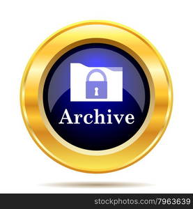 Archive icon. Internet button on white background.