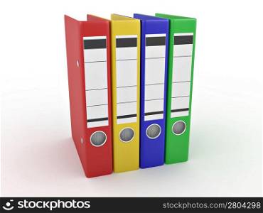 Archive. Many folders on white isolated background. 3d