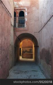Archway at an alley, Marrakesh, Morocco
