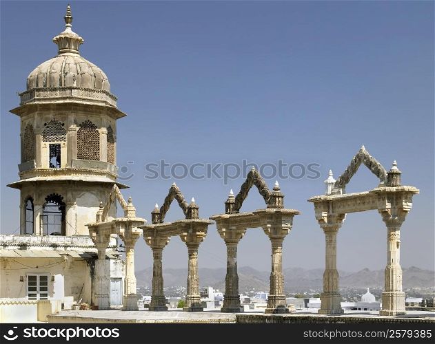 Archways at the City Palace in Udaipur in Rajasthan in western India.