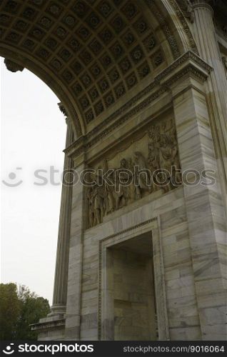 Arco della Pace, historic arch in Milan, Lombardy, Italy