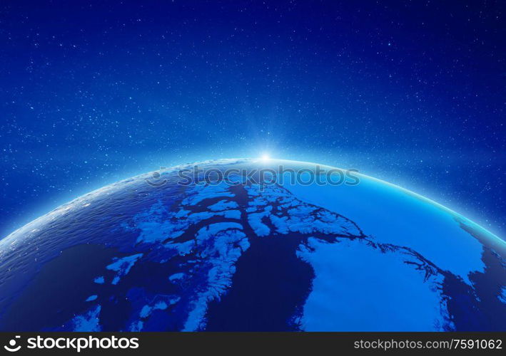 Arctic - north pole. Elements of this image furnished by NASA. 3d rendering. Arctic - north pole
