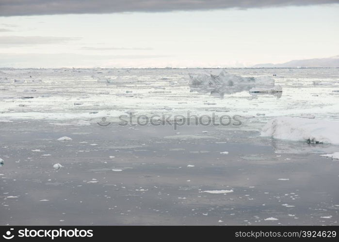 Arctic seascape in Greenland. Arctic seascape in Greenland around Disko Island