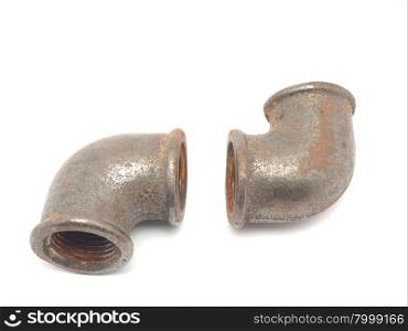 Area metal pipe on a white background