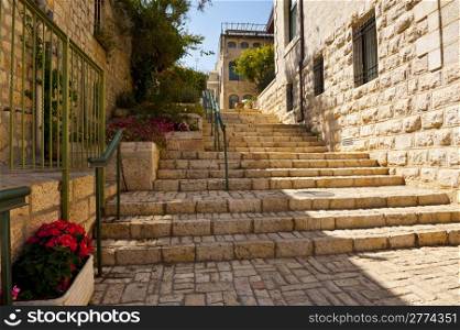 Area Of Old Restored Jerusalem on a Sunny Day