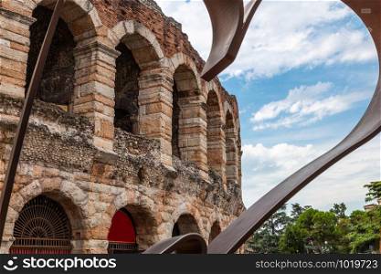 Arena di Verona (Italy): suggestive view of a glimpse of the Verona arena, site of numerous symphonic performances