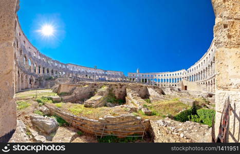 Arena Pula. Ancient ruins of Roman amphitheatre in Pula, Istria region of Croatia