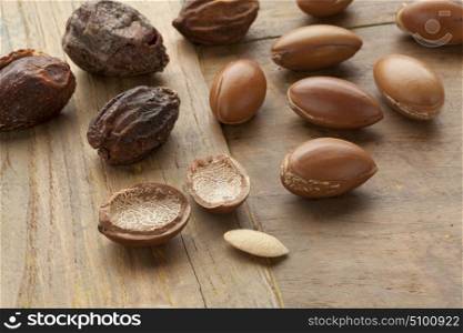 Argan nuts and nutshells