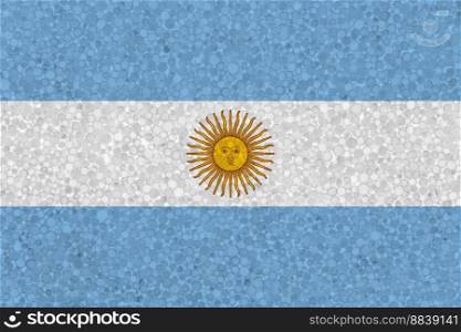 Argentina flag on styrofoam texture. national flag painted on the surface of plastic foam. Argentina flag on styrofoam texture