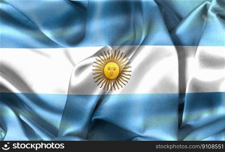 Argentina flag - realistic waving fabric flag