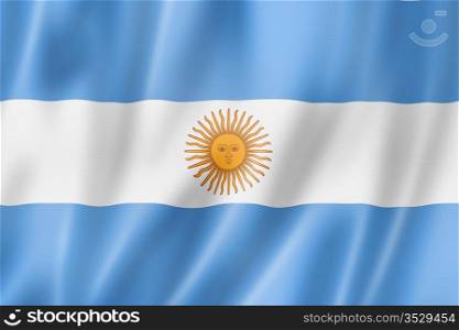 Argentina flag, three dimensional render, satin texture. Argentinian flag