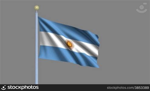 Argentina flag waving in the wind - highly detailed flag including alpha matte for easy isolation - Argentinien Flagge im Wind inklusive Alpha Matte