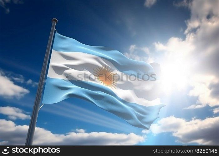 Argentina national flag. Silk national. Generate Ai. Argentina national flag. Generate Ai