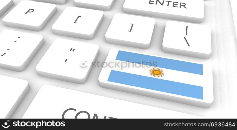 Argentina Racing to the Future with Man Holding Flag. Argentina Racing to the Future
