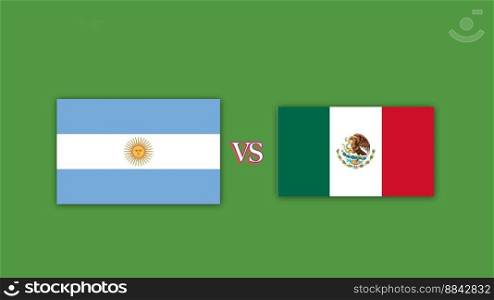 argentina vs mexico Football Match Design Element