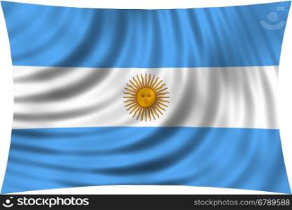 Argentinian national official flag. Argentine Republic patriotic symbol, banner, element, background. Flag of Argentina waving, isolated on white, 3d illustration