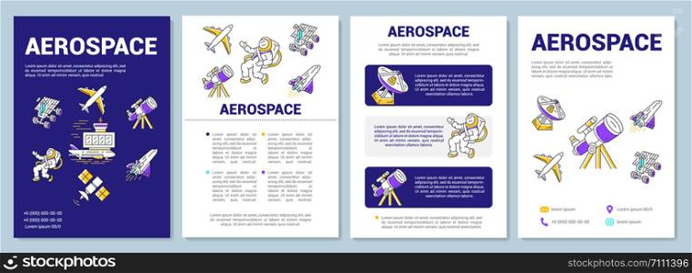 Arial travel and research industry template layout. Flyer, booklet, leaflet print design with linear illustrations. Vector page layouts for magazines, annual reports, advertising posters