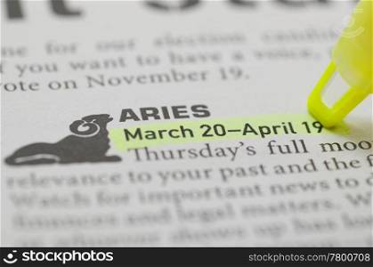 Aries on March 20 to April 19