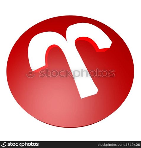 Aries symbol over white background, 3d render