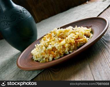 Arishta plov.pilau rice and noodles. Azerbaijan cuisine