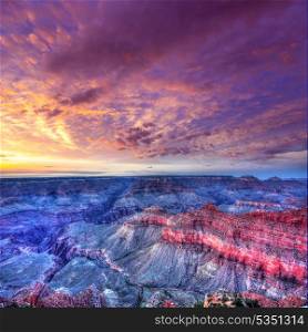 Arizona sunset Grand Canyon National Park Mother Point in USA