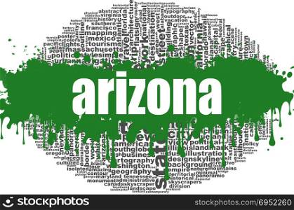 Arizona word cloud design. Creative illustration of idea word lettering typography . 3D rendering.