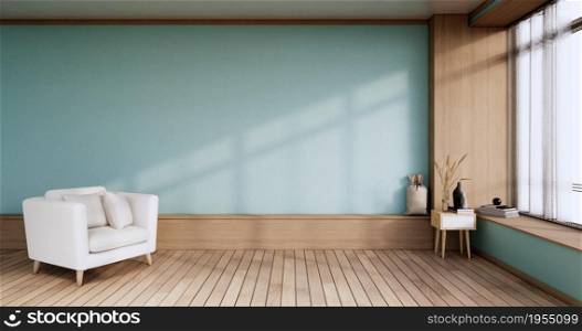 Armchair and decorations plant in a room mint modern minimalist style.3D rendering