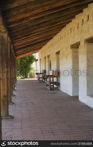 Armchairs in an empty corridor