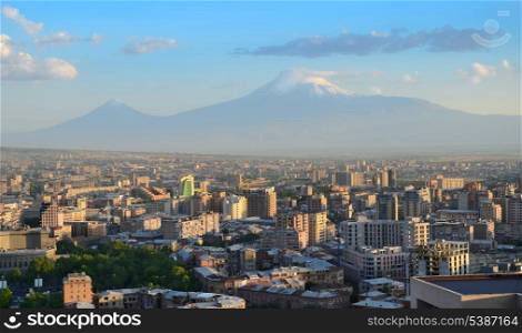 Armenia. City view of Yerevan and Ararat mountain.