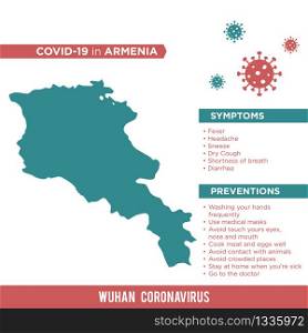 Armenia Europe Country Map. Covid-29, Corona Virus Map Infographic Vector Template EPS 10.