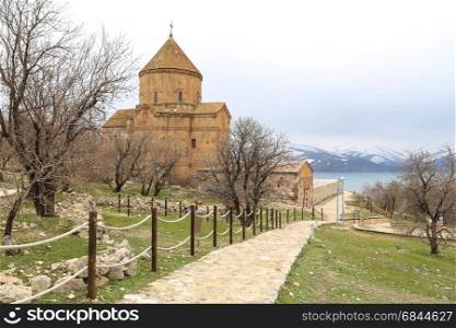 Armenian holy cross church. Armenian holy cross church at lake Van in Turkey