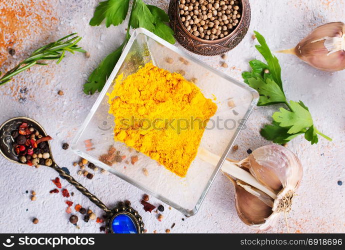 aroma spice on kitchen table, stock photo