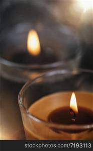 Aromatic Candles. Chocolate brown and caramel scented candles. Scented Brown Aromatic Candles