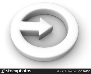 Aroow in circle. 3d