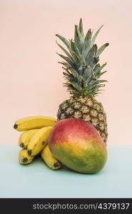 arranged colorful tropical fruit