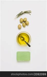 arranged olives products top view