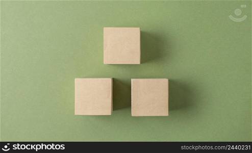 arrangement blank wooden cubes 4