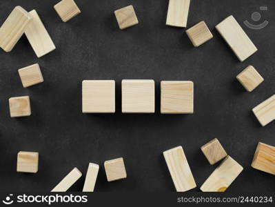 arrangement blank wooden cubes 7