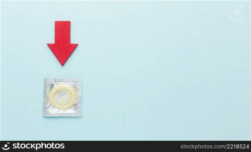 arrangement contraception concept with copy space