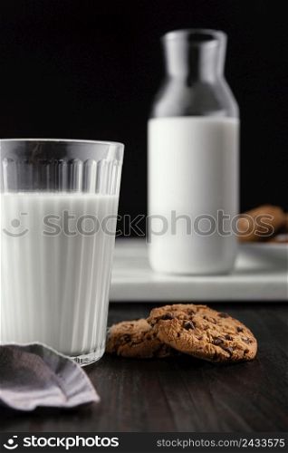 arrangement delicious biscuits with milk 2