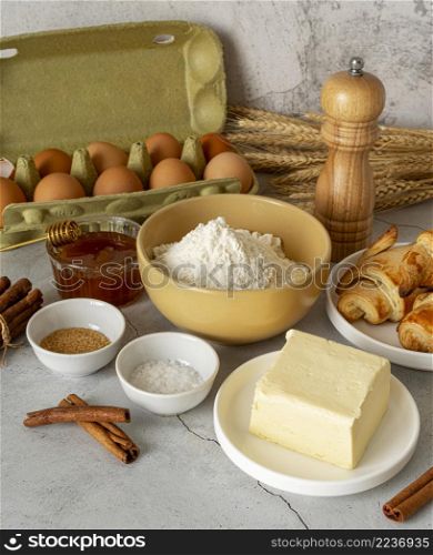 arrangement different foods ingredients