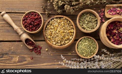 arrangement natural various herbs
