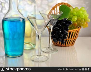arrangement of alcoholic drinks