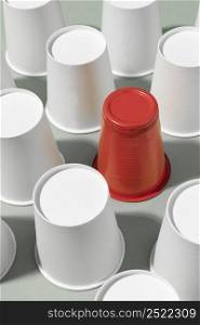 arrangement plastic paper cups 3