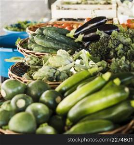 arrangement vegetable wicker basket market