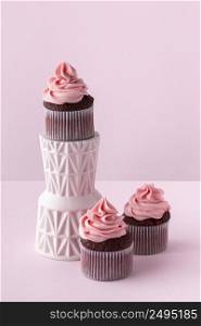 arrangement with delicious cupcakes