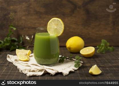 arrangement with green smoothie lemons. High resolution photo. arrangement with green smoothie lemons. High quality photo