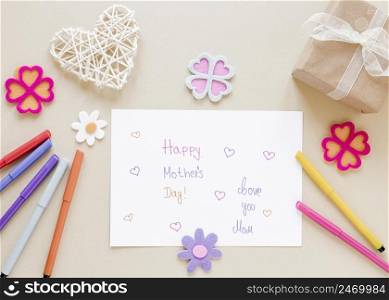 arrangement with greeting card