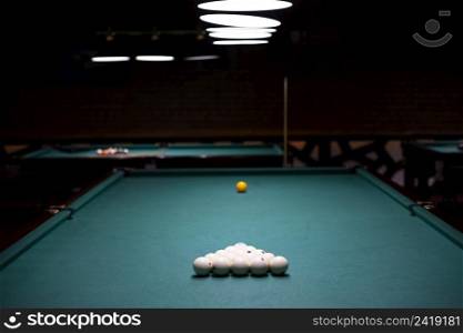 arrangement with white billiard balls