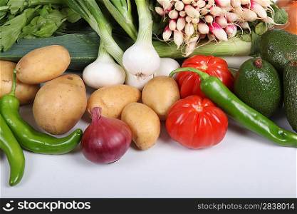 Array of fresh vegetables